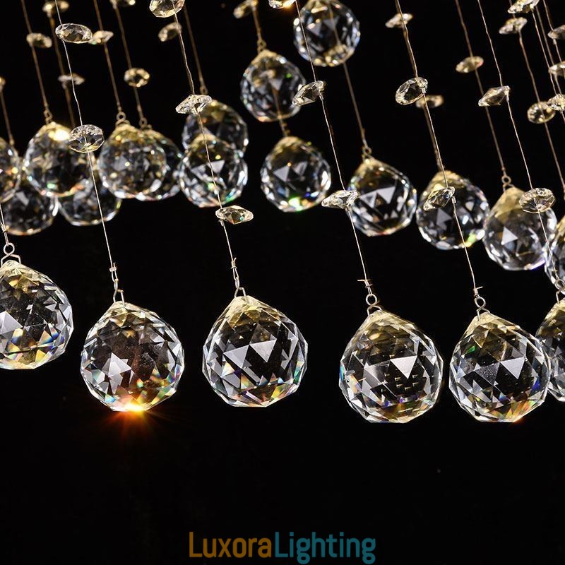 Designer Touch Decorative Modern Crystal Chandelier Round Raindrop Ceiling Light