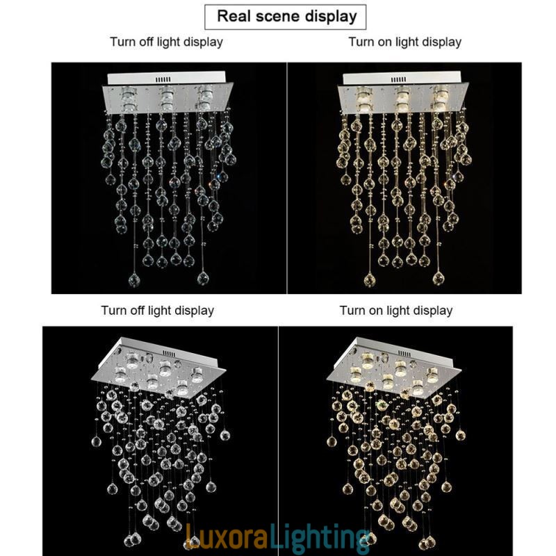 Designer Touch Decorative Modern Crystal Chandelier Flush Mount Ceiling Light