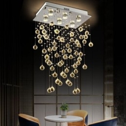 Designer Touch Decorative Modern Crystal Chandelier Flush Mount Ceiling Light