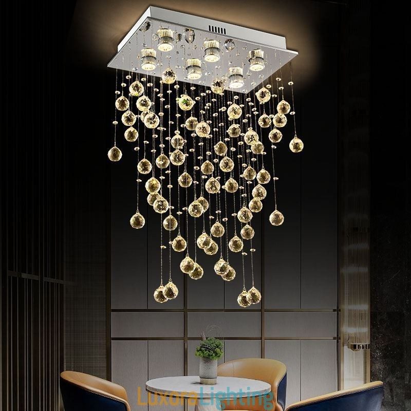 Designer Touch Decorative Modern Crystal Chandelier Flush Mount Ceiling Light