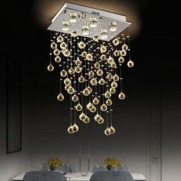 Designer Touch Decorative Modern Crystal Chandelier Flush Mount Ceiling Light