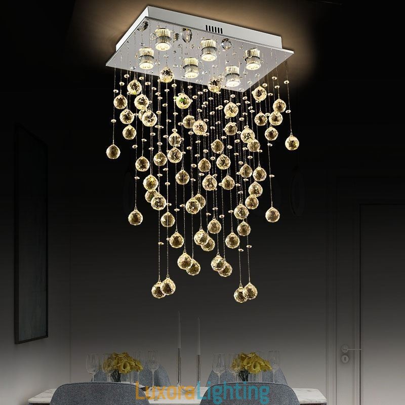 Designer Touch Decorative Modern Crystal Chandelier Flush Mount Ceiling Light