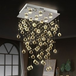 Designer Touch Decorative Modern Crystal Chandelier Flush Mount Ceiling Light