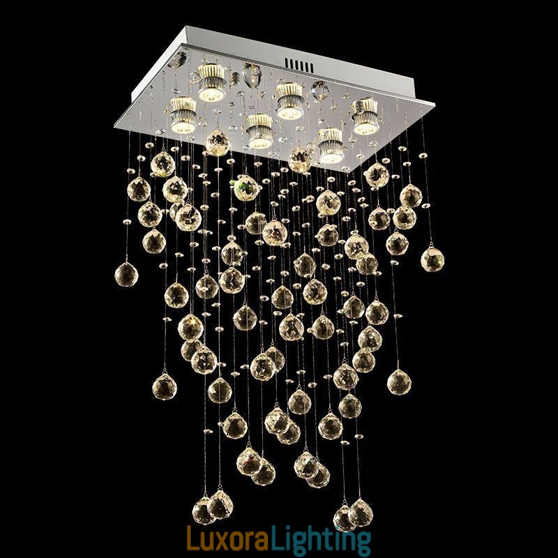 Designer Touch Decorative Modern Crystal Chandelier Flush Mount Ceiling Light