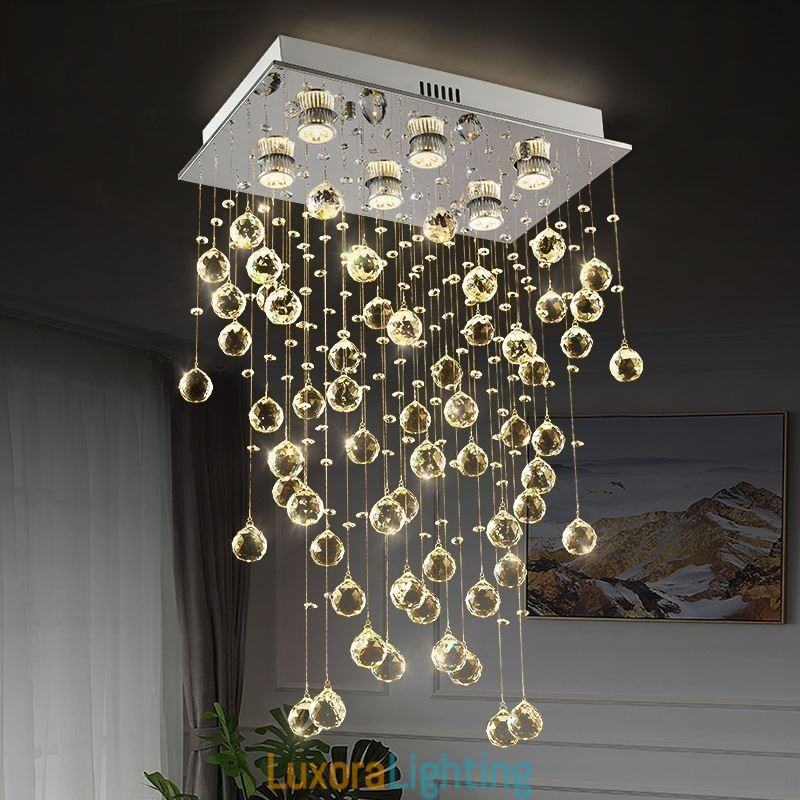 Designer Touch Decorative Modern Crystal Chandelier Flush Mount Ceiling Light