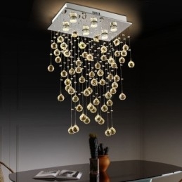 Designer Touch Decorative Modern Crystal Chandelier Flush Mount Ceiling Light
