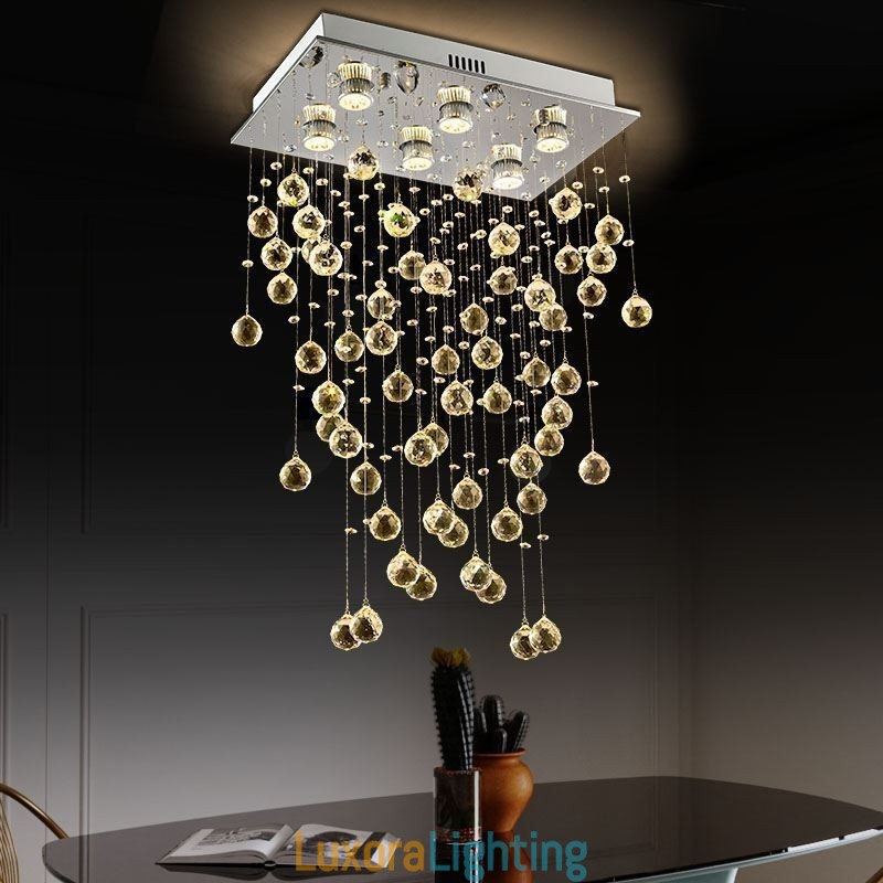 Designer Touch Decorative Modern Crystal Chandelier Flush Mount Ceiling Light