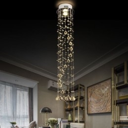 Designer Touch Decorative Luxury Large Chandelier Modern Crystal Flush Mount Ceiling Light Fixtures