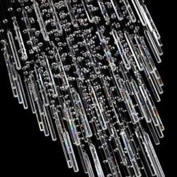 Designer Touch Decorative Modern Square Crystal Chandelier Contemporary Elegant Ceiling Light Fixture Duplex Stair