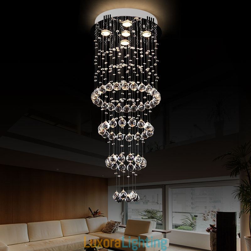 Designer Touch Decorative Crystal Chandelier Contemporary Elegant Ceiling Light Fixture Duplex Stair
