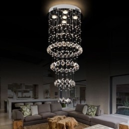 Designer Touch Decorative Crystal Chandelier Contemporary Elegant Ceiling Light Fixture Duplex Stair