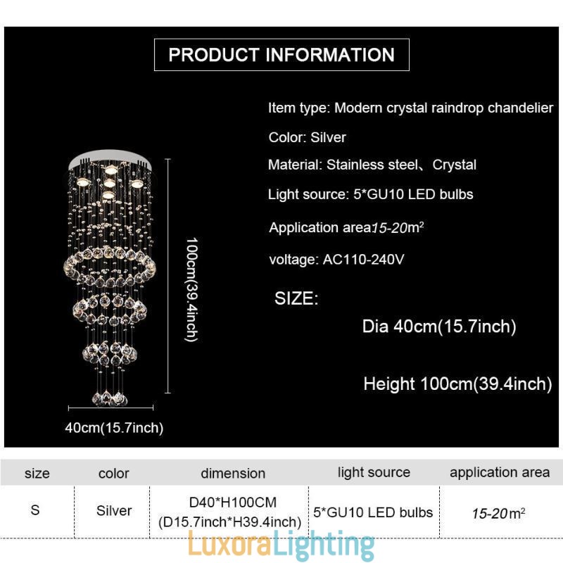 Designer Touch Decorative Crystal Chandelier Contemporary Elegant Ceiling Light Fixture Duplex Stair