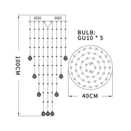 Designer Touch Decorative Crystal Chandelier Contemporary Elegant Ceiling Light Fixture Duplex Stair