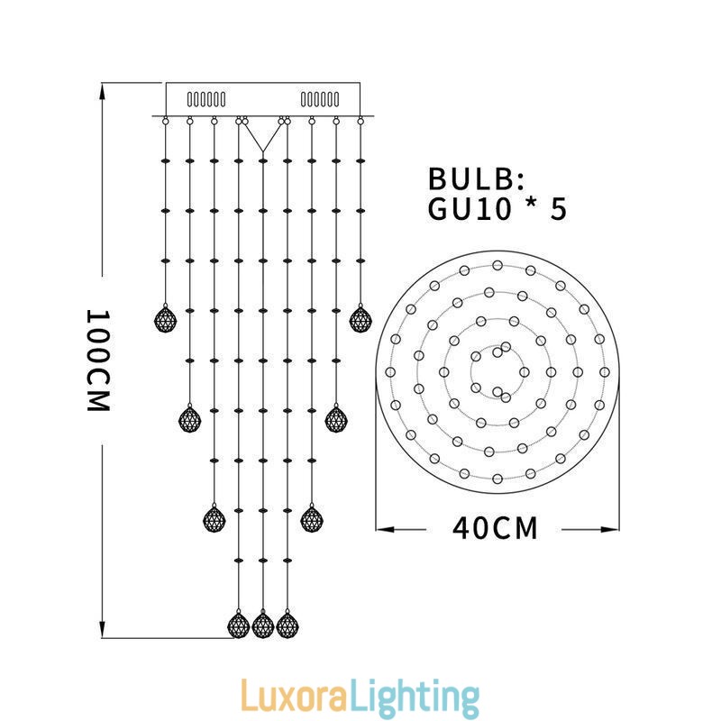 Designer Touch Decorative Crystal Chandelier Contemporary Elegant Ceiling Light Fixture Duplex Stair