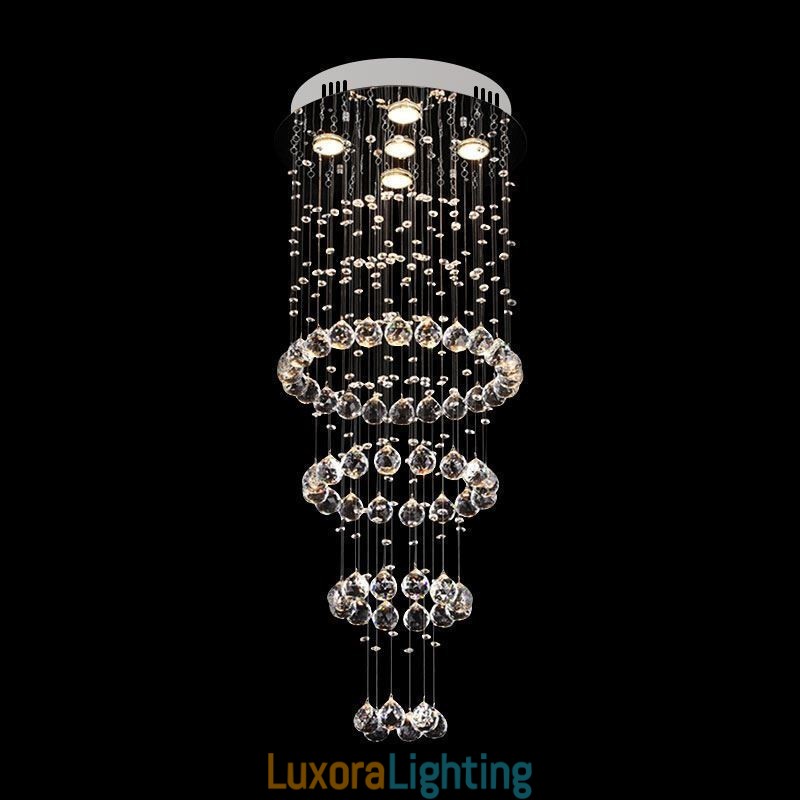 Designer Touch Decorative Crystal Chandelier Contemporary Elegant Ceiling Light Fixture Duplex Stair