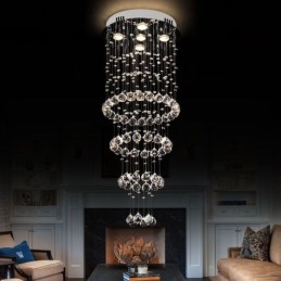 Designer Touch Decorative Crystal Chandelier Contemporary Elegant Ceiling Light Fixture Duplex Stair