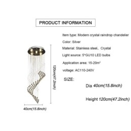 Designer Touch Decorative Elegant Crystal Chandelier Raindrop Ceiling Lights Foyer