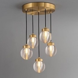 Designer Touch Decorative American Cluster Pendant Lamp Light Luxurious Glass Ball Ceiling Light