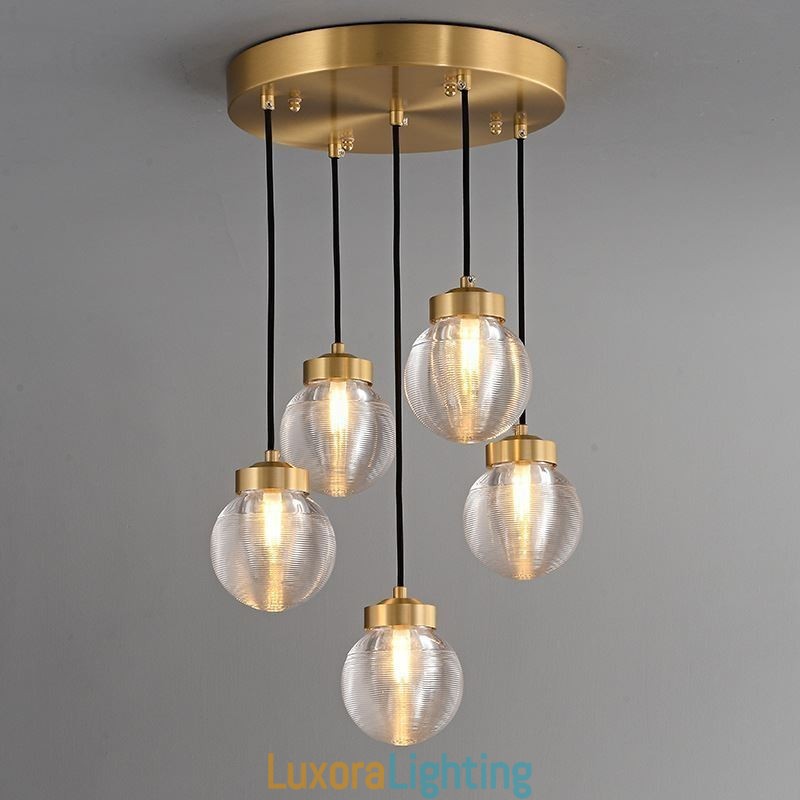 Designer Touch Decorative American Cluster Pendant Lamp Light Luxurious Glass Ball Ceiling Light