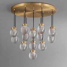 Designer Touch Decorative American Cluster Pendant Lamp Light Luxurious Glass Ball Ceiling Light