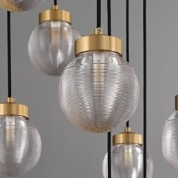Designer Touch Decorative American Cluster Pendant Lamp Light Luxurious Glass Ball Ceiling Light