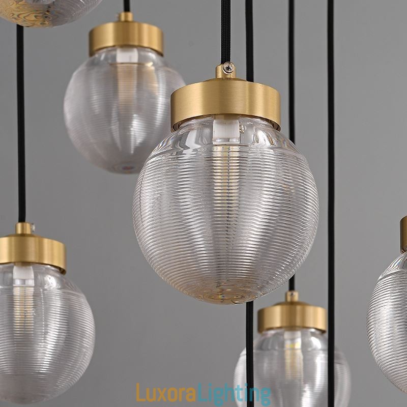 Designer Touch Decorative American Cluster Pendant Lamp Light Luxurious Glass Ball Ceiling Light