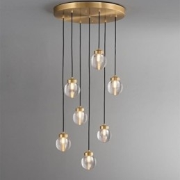 Designer Touch Decorative American Cluster Pendant Lamp Light Luxurious Glass Ball Ceiling Light