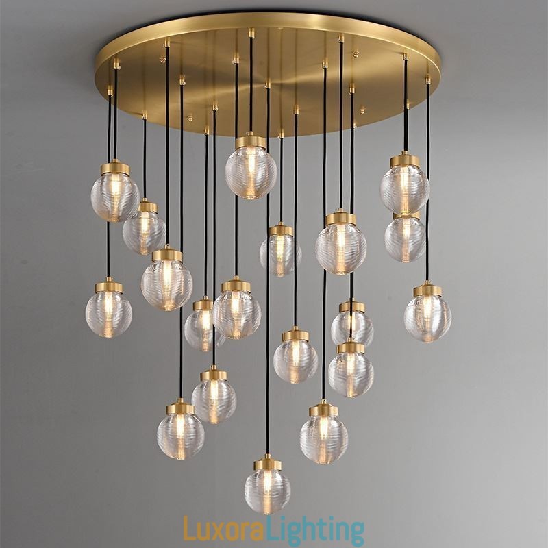 Designer Touch Decorative American Cluster Pendant Lamp Light Luxurious Glass Ball Ceiling Light