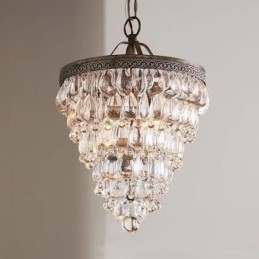 Designer Touch Decorative American Crystal Ceiling Light Country Retro Round Pendant Light