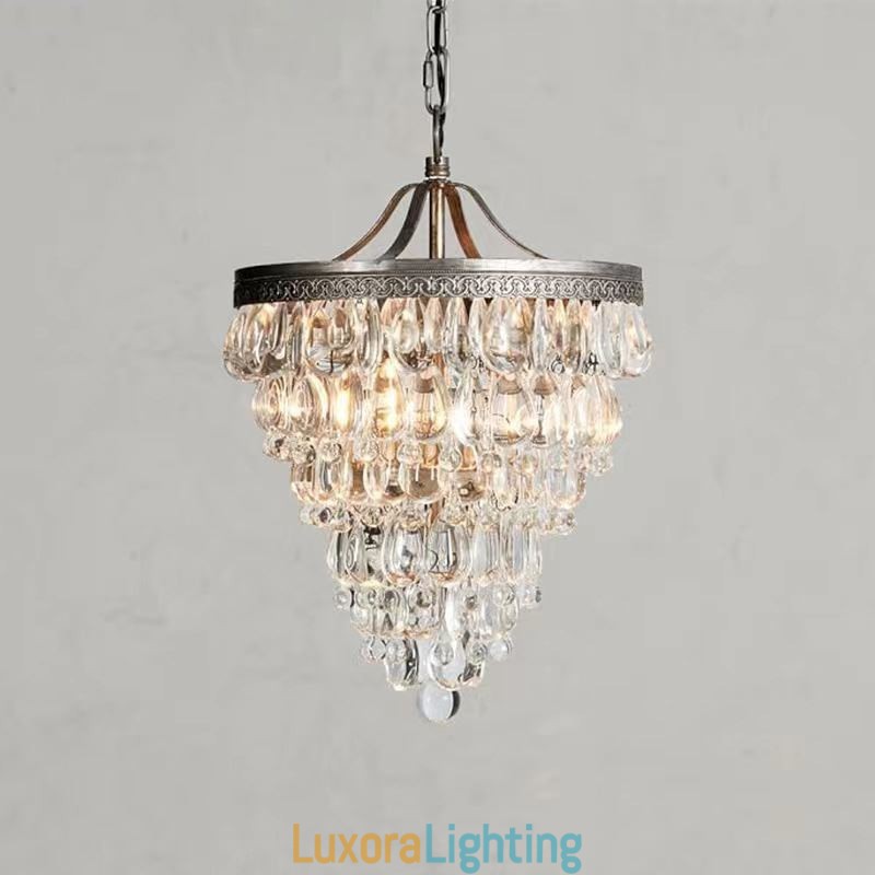 Designer Touch Decorative American Crystal Ceiling Light Country Retro Round Pendant Light