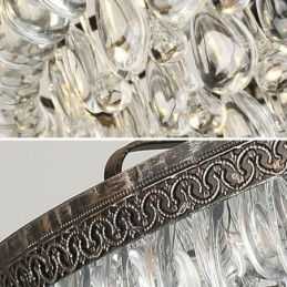 Designer Touch Decorative American Crystal Ceiling Light Country Retro Round Pendant Light