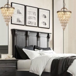 Designer Touch Decorative American Crystal Ceiling Light Country Retro Round Pendant Light