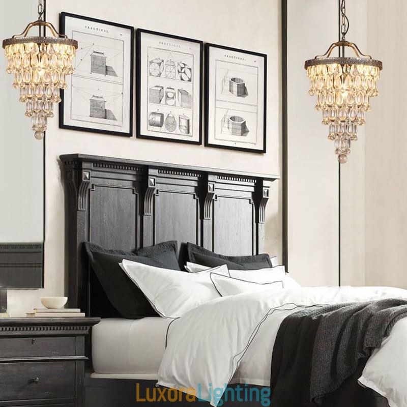 Designer Touch Decorative American Crystal Ceiling Light Country Retro Round Pendant Light