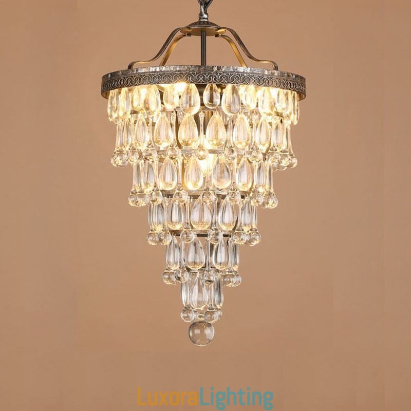 Designer Touch Decorative American Crystal Ceiling Light Country Retro Round Pendant Light