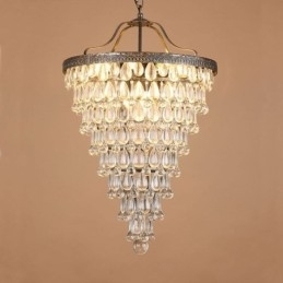 Designer Touch Decorative American Crystal Ceiling Light Country Retro Round Pendant Light