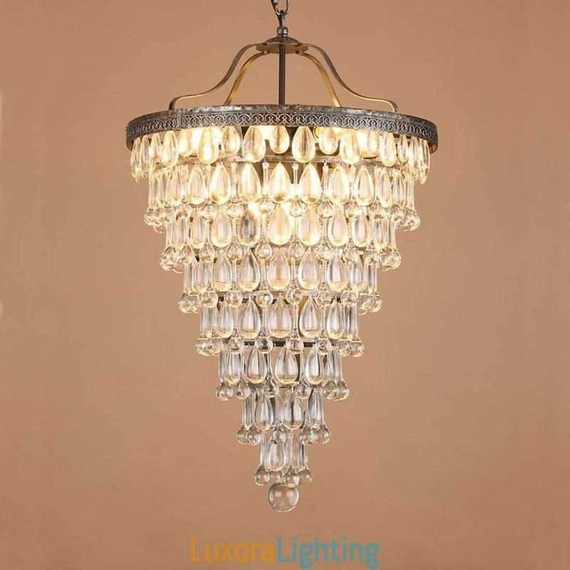 Designer Touch Decorative American Crystal Ceiling Light Country Retro Round Pendant Light