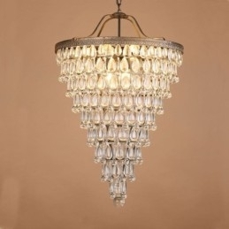 Designer Touch Decorative American Crystal Ceiling Light Country Retro Round Pendant Light