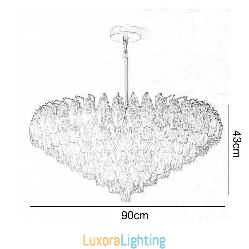 Designer Touch Decorative American Pendant Light Glass Ceiling Light Amber Transparent 90cm 14 Lights