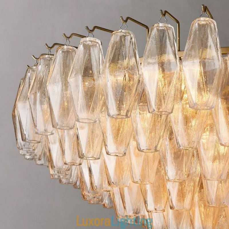 Designer Touch Decorative American Pendant Light Glass Ceiling Light Amber Transparent 90cm 14 Lights