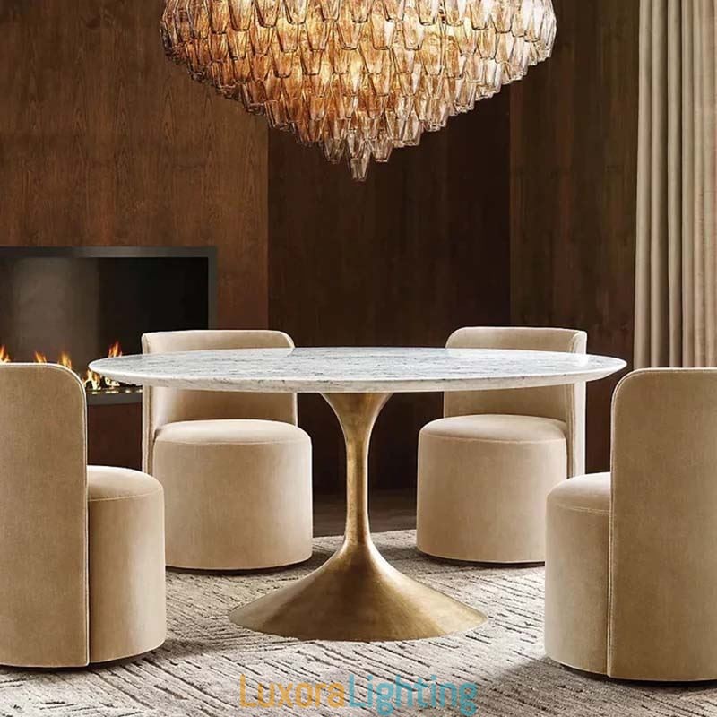 Designer Touch Decorative American Pendant Light Glass Ceiling Light Amber Transparent 90cm 14 Lights