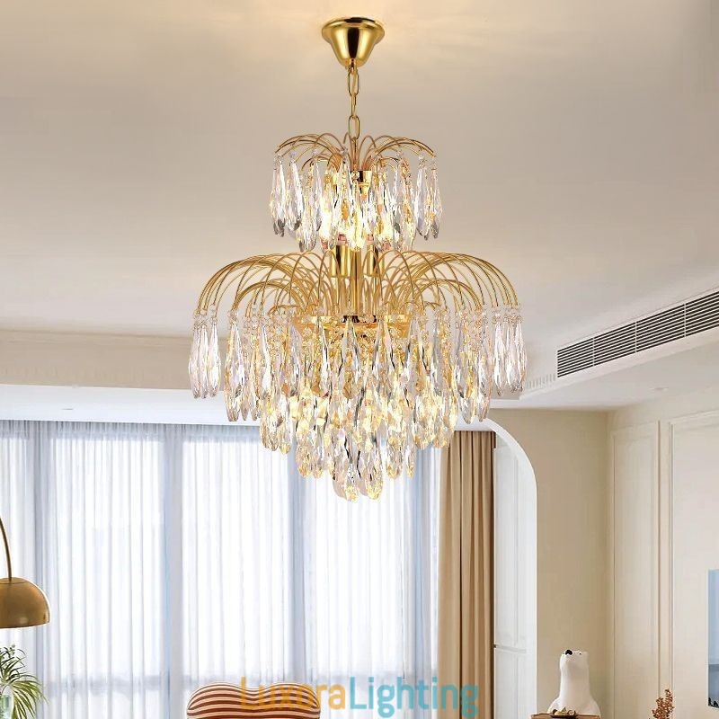 Designer Touch Decorative Crystal Pendant Light Contemporary Duplex Ceiling Light