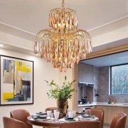 Designer Touch Decorative Crystal Pendant Light Contemporary Duplex Ceiling Light