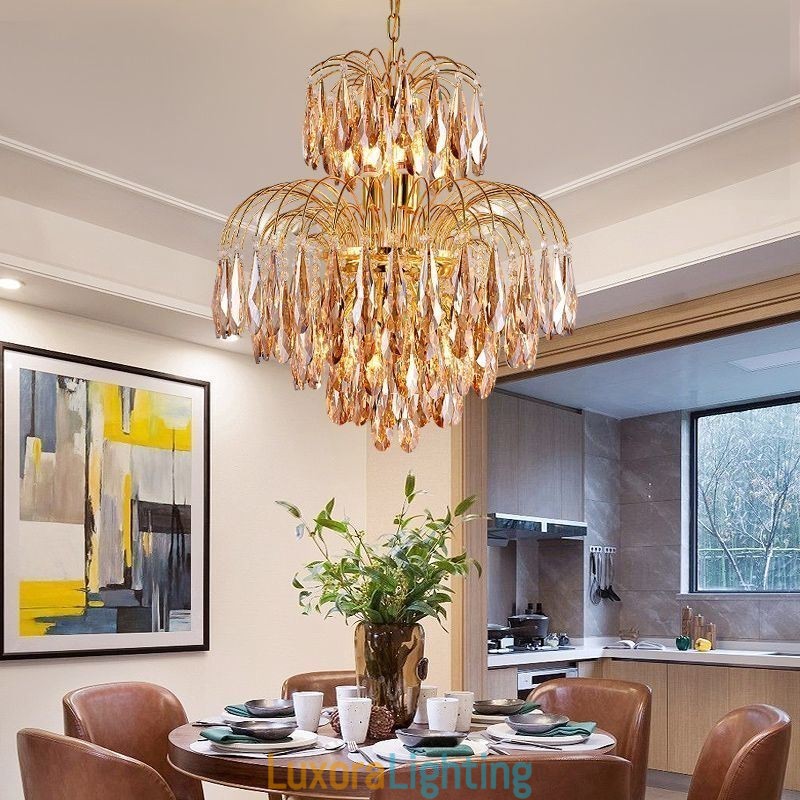 Designer Touch Decorative Crystal Pendant Light Contemporary Duplex Ceiling Light