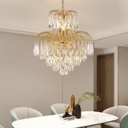 Designer Touch Decorative Crystal Pendant Light Contemporary Duplex Ceiling Light