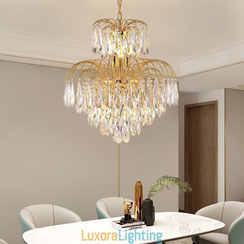 Designer Touch Decorative Crystal Pendant Light Contemporary Duplex Ceiling Light