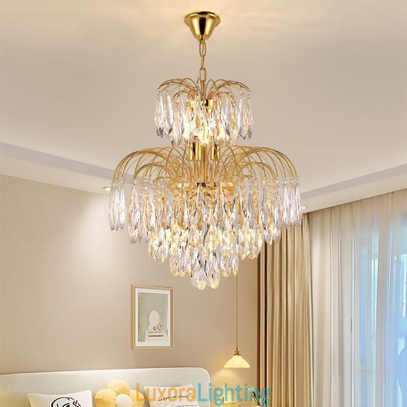 Designer Touch Decorative Crystal Pendant Light Contemporary Duplex Ceiling Light
