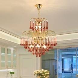 Designer Touch Decorative Crystal Pendant Light Elegant Duplex Ceiling Light