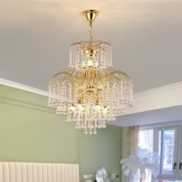 Designer Touch Decorative Crystal Pendant Light Elegant Duplex Ceiling Light
