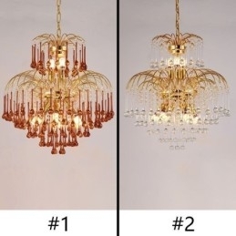 Designer Touch Decorative Crystal Pendant Light Elegant Duplex Ceiling Light
