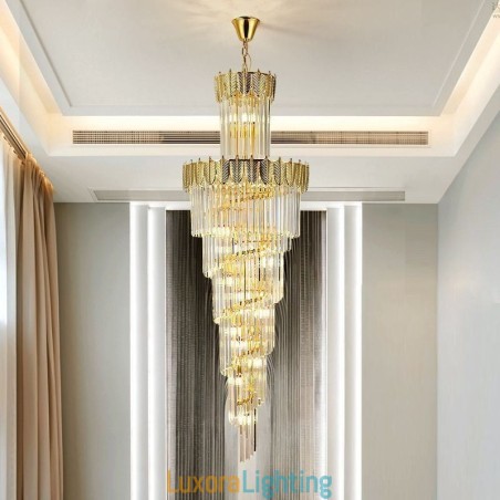 Designer Touch Decorative Tapered Crystal Pendant Light Duplex Ceiling Light
